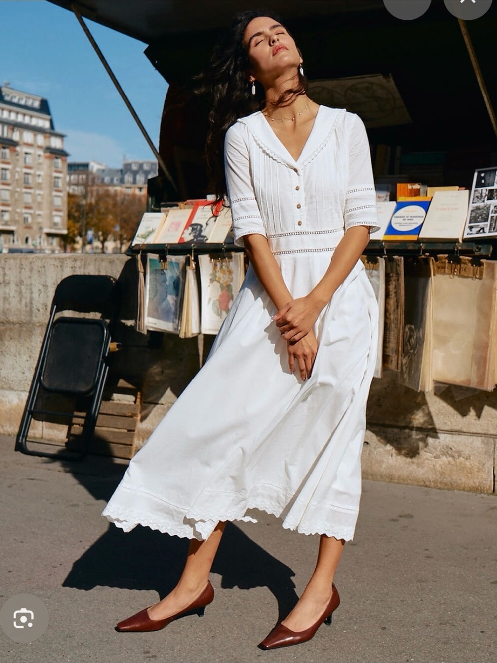 White Fiona simply retro dress